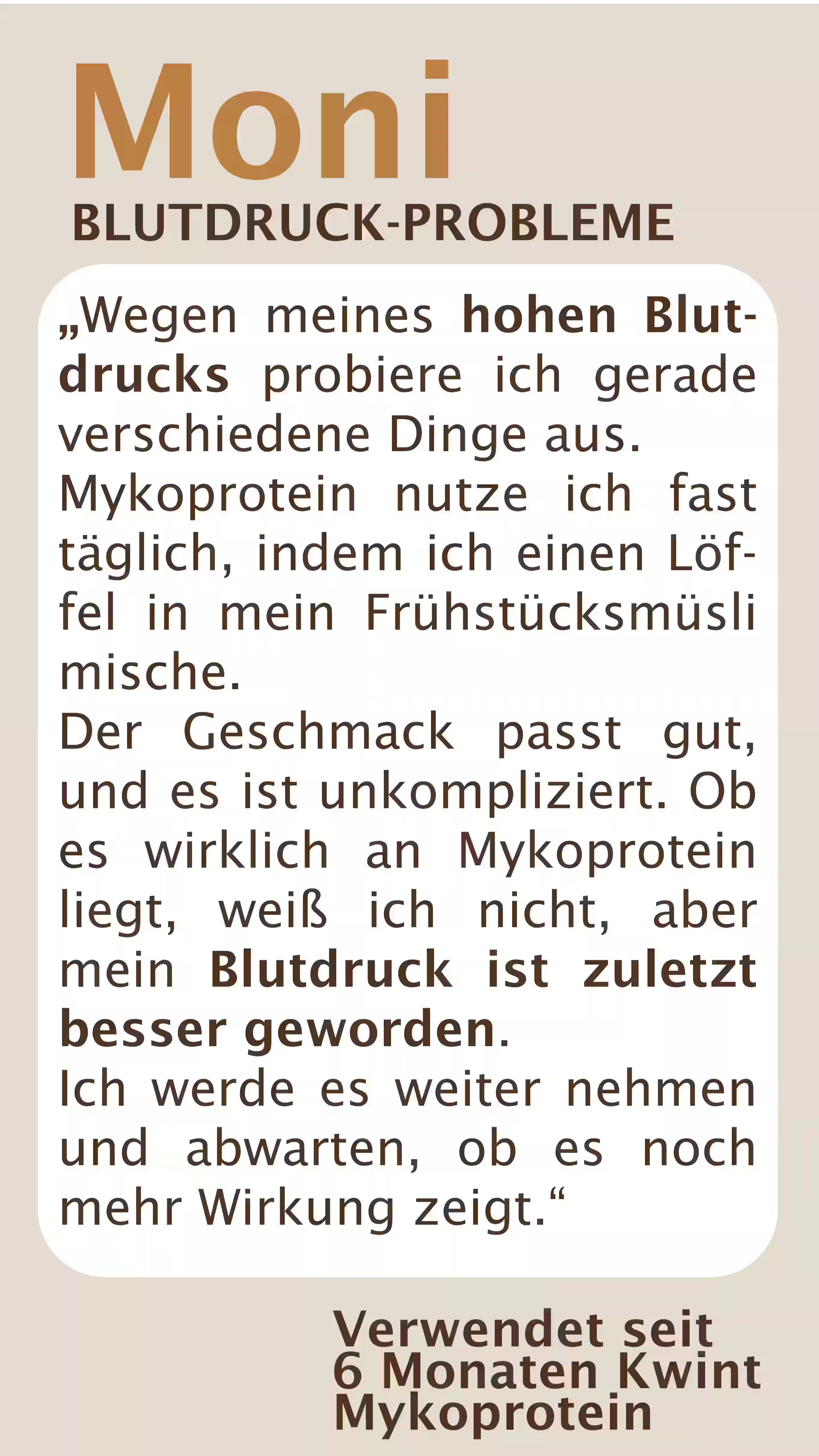 Eine Rezension zeigt die Erfahrung einer Kundin mit Mykoprotein und wie es auf sie gewirkt hat. 